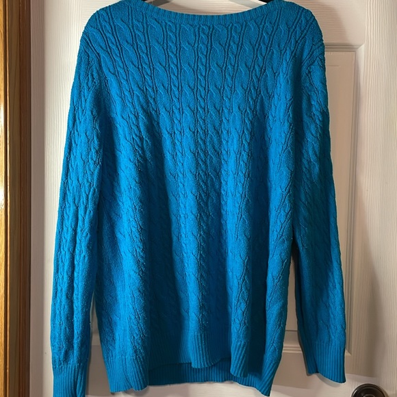 Old Navy boat neck cable knit sweater cerulean blue - Picture 5 of 5